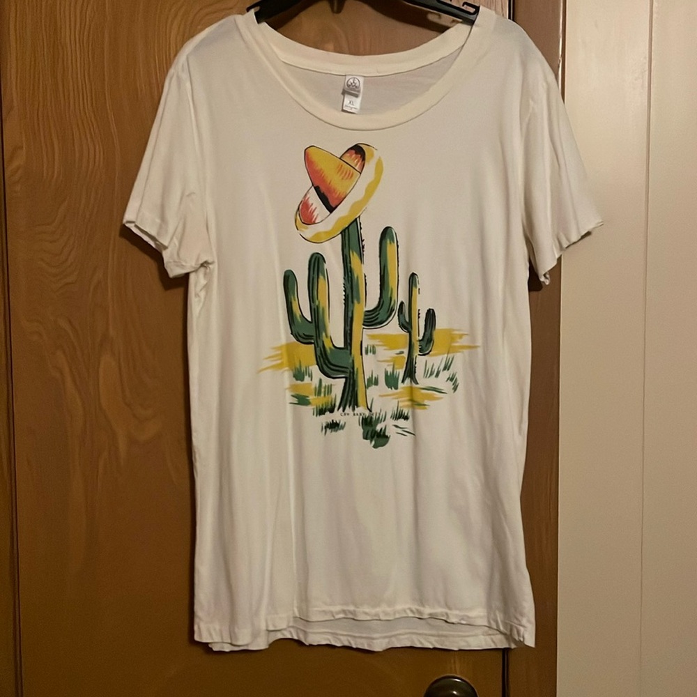 Soft cactus tee with sombrero